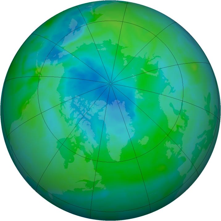 Arctic ozone map for 23 August 2012